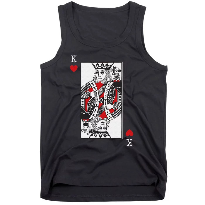 King Of Hearts Valentines Day Cool Playing Card Poker Casino Tank Top