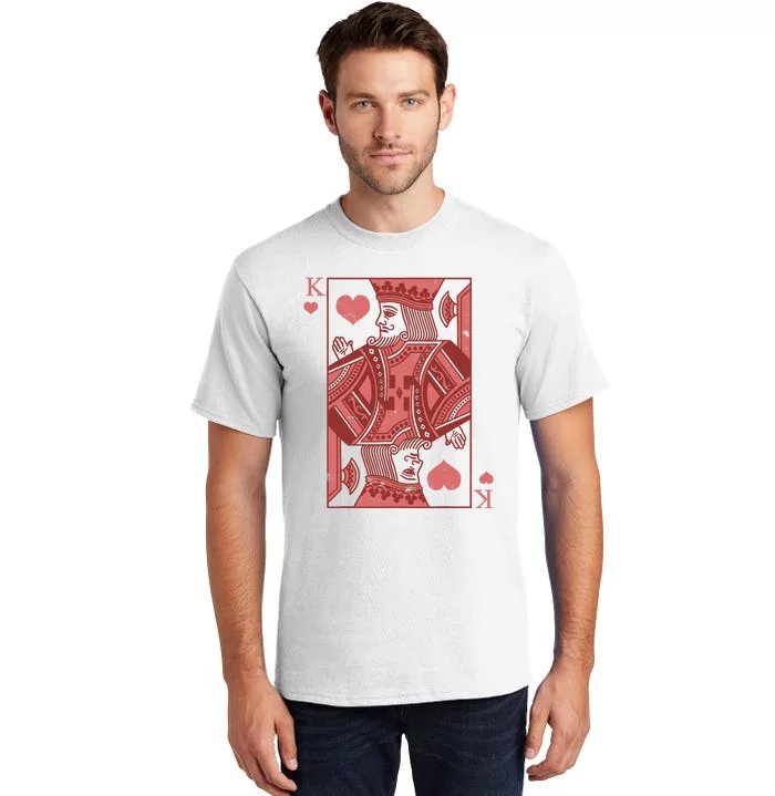 King Of Hearts Valentines Day Cool Vday Couple Matching Tall T-Shirt