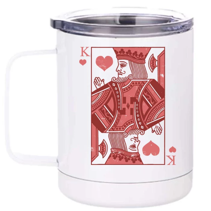 King Of Hearts Valentines Day Cool Vday Couple Matching Front & Back 12oz Stainless Steel Tumbler Cup