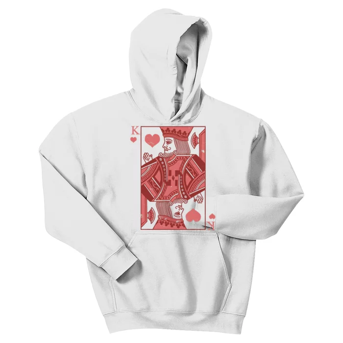 King Of Hearts Valentines Day Cool Vday Couple Matching Kids Hoodie