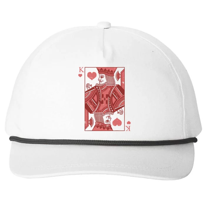 King Of Hearts Valentines Day Cool Vday Couple Matching Snapback Five-Panel Rope Hat