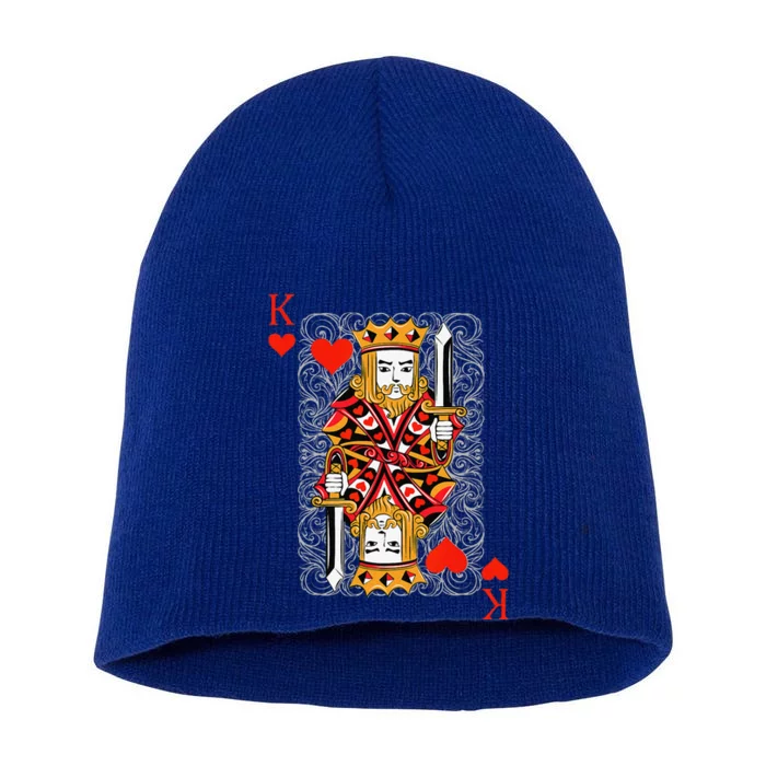 King Of Hearts Playing Cards Couples Halloween Costume Short Acrylic Beanie