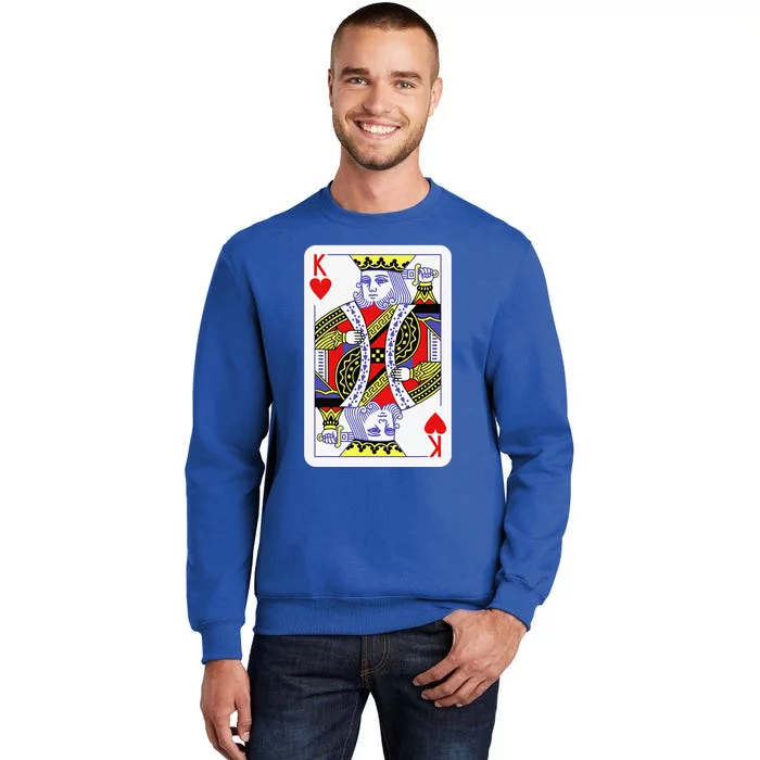 King Of Hearts Playing Cards Halloween Costume Casino Easy Tall Sweatshirt