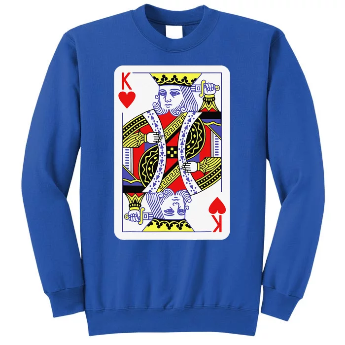 King Of Hearts Playing Cards Halloween Costume Casino Easy Tall Sweatshirt