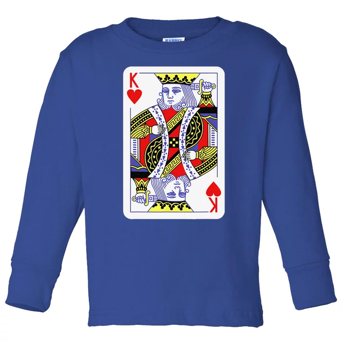 King Of Hearts Playing Cards Halloween Costume Casino Easy Toddler Long Sleeve Shirt