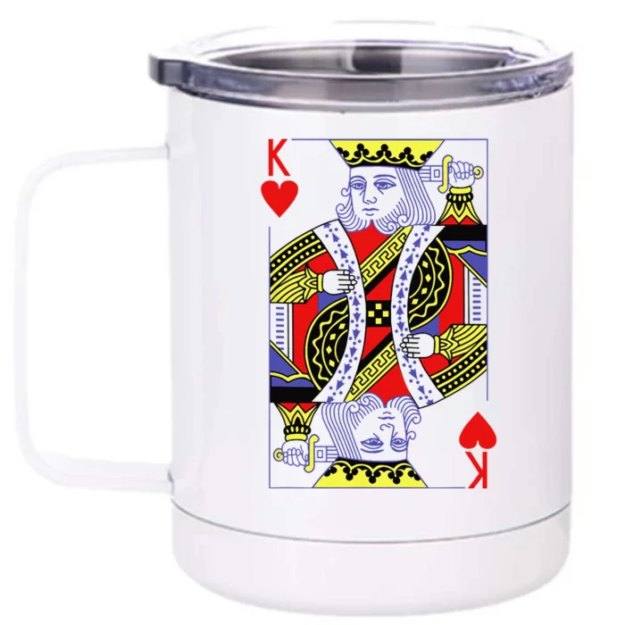 King Of Hearts Royal Flush Costume Halloween Playing Cards Front & Back 12oz Stainless Steel Tumbler Cup