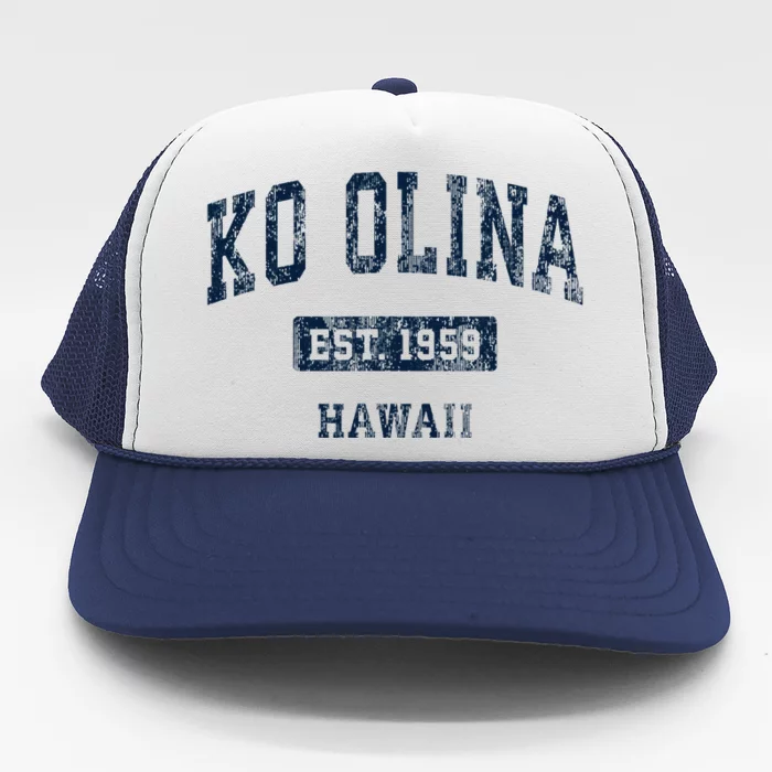 Ko Olina Hawaii Hi Vintage Sports Established Trucker Hat