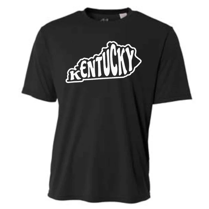 Kentucky Outline In White Cooling Performance Crew T-Shirt