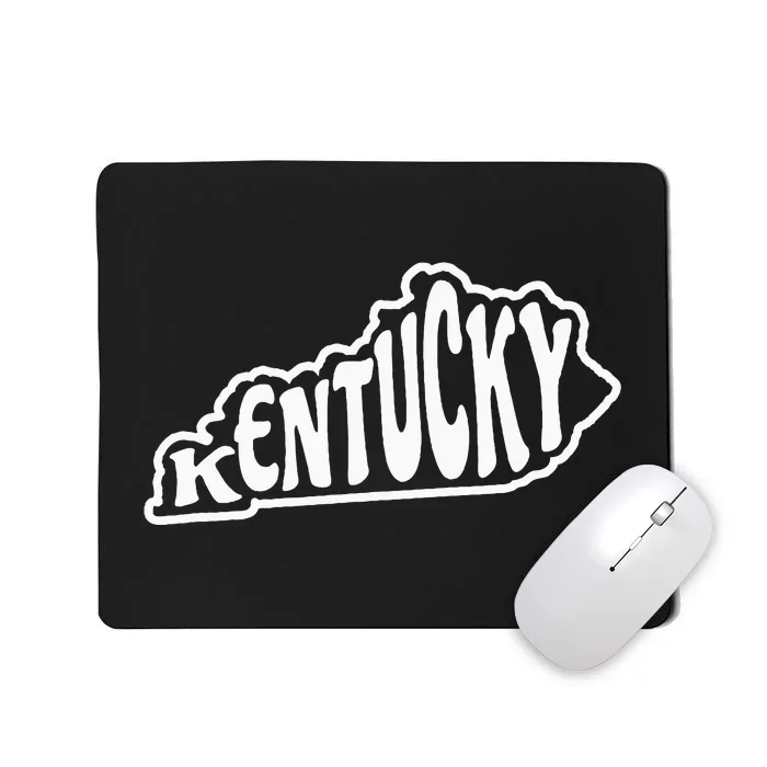 Kentucky Outline In White Mousepad