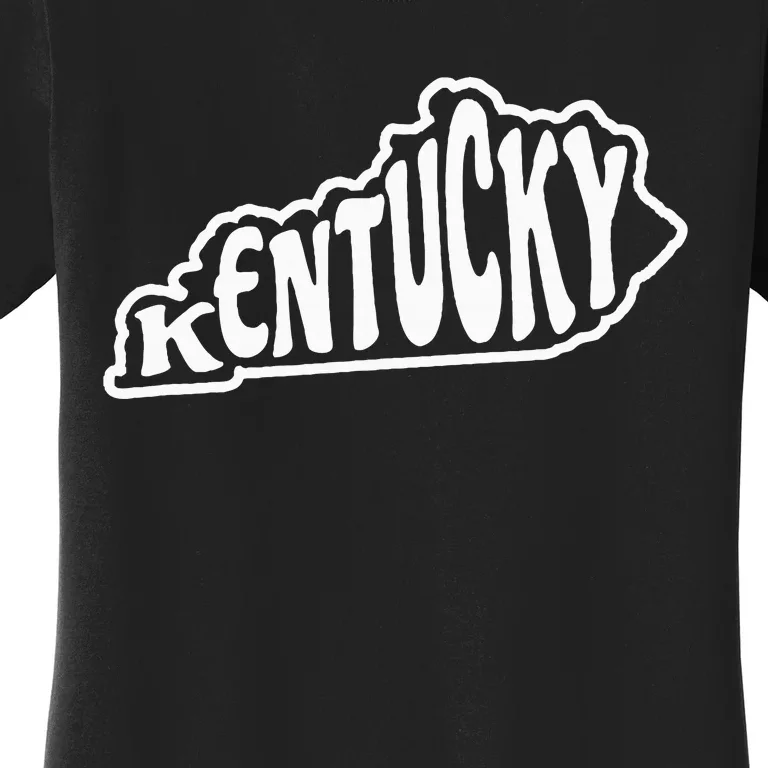 Kentucky Outline In White Women's T-Shirt