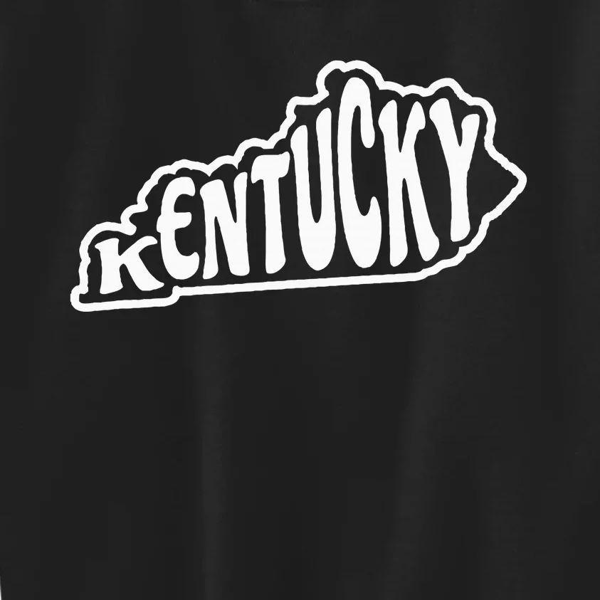 Kentucky Outline In White Kids Sweatshirt