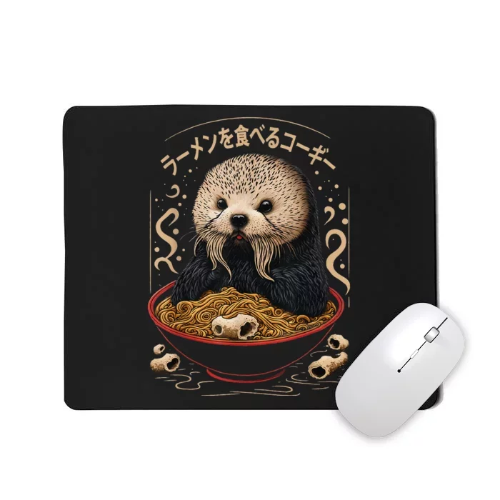 Kawaii Otter Japanese Ra noodles soup Otter Lover Mousepad