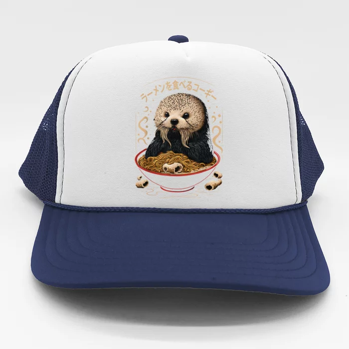 Kawaii Otter Japanese Ra noodles soup Otter Lover Trucker Hat