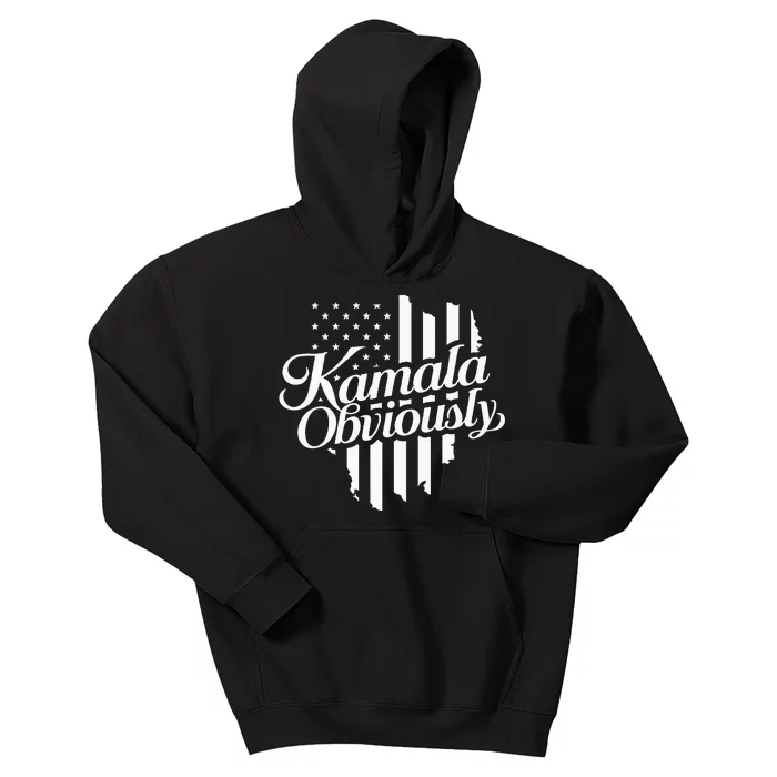 Kamala Obviously Kamala Harris Vote 2024 Kids Hoodie