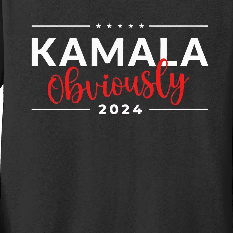 Kamala Obviously Kamala Harris Obviously Kamala 2024 Kids Long Sleeve Shirt