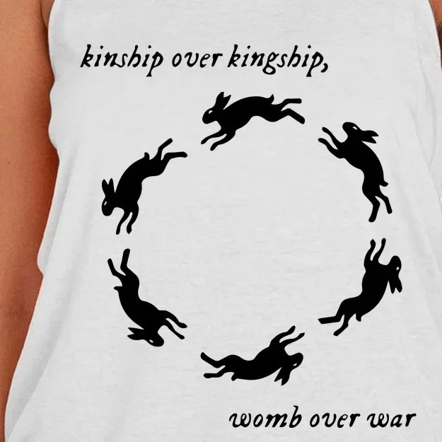 Kinship Over Kingship Womb Over War Women's Knotted Racerback Tank