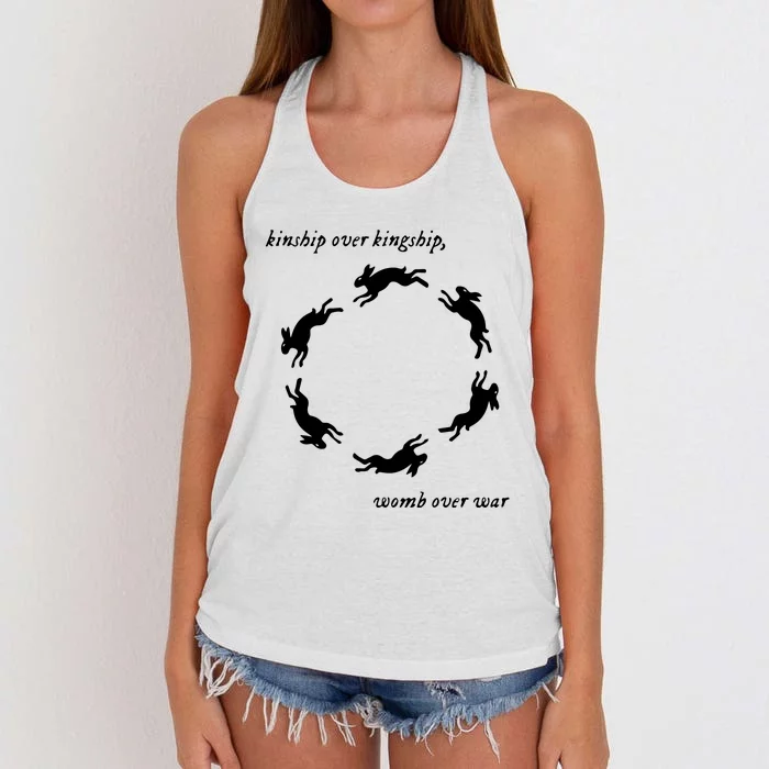 Kinship Over Kingship Womb Over War Women's Knotted Racerback Tank