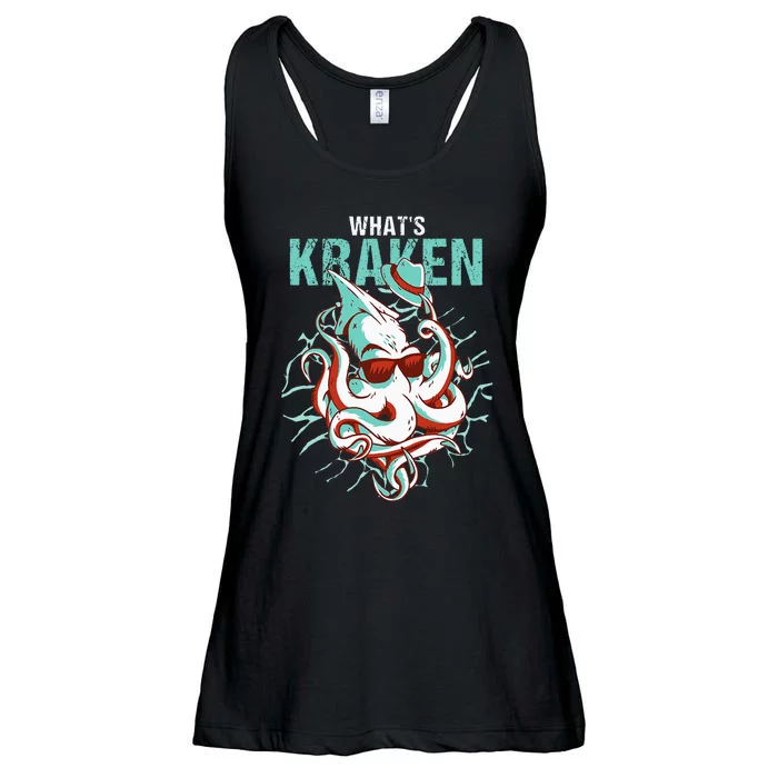 Kraken Ocean Monster Diver Surfer Beach Lover Whats Kraken Ladies Essential Flowy Tank