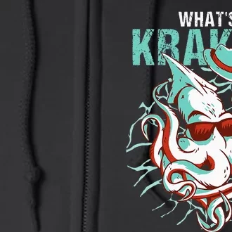 Kraken Ocean Monster Diver Surfer Beach Lover Whats Kraken Full Zip Hoodie