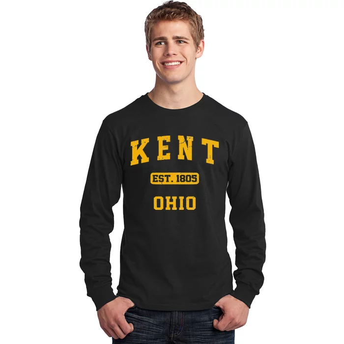 Kent Ohio OH Vintage State Athletic Style Long Sleeve Shirt