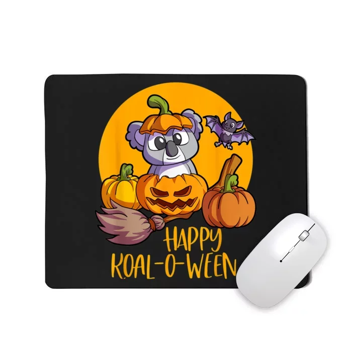 Koala On Pumpkin Witch Hat Pumpkin Face Halloween Koala Mousepad