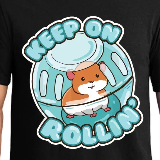 Keep On Rolling Cute Hamster Hammy Owner Pet Lover Gift Pajama Set