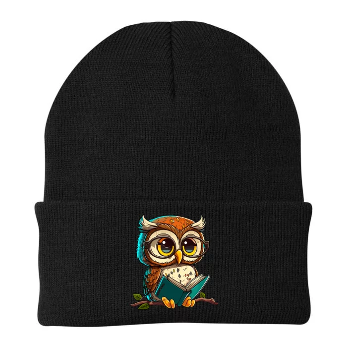 Kawaii Owl Reads Book Reading Bookworm Library Book Knit Cap Winter Beanie