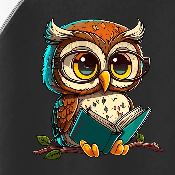 Kawaii Owl Reads Book Reading Bookworm Library Book Toddler Fine Jersey T-Shirt