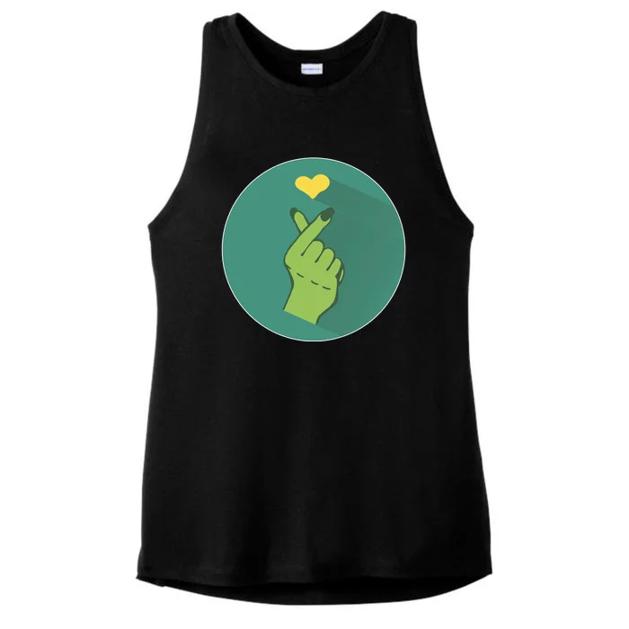 Korean Heart Zombie Ladies Tri-Blend Wicking Tank