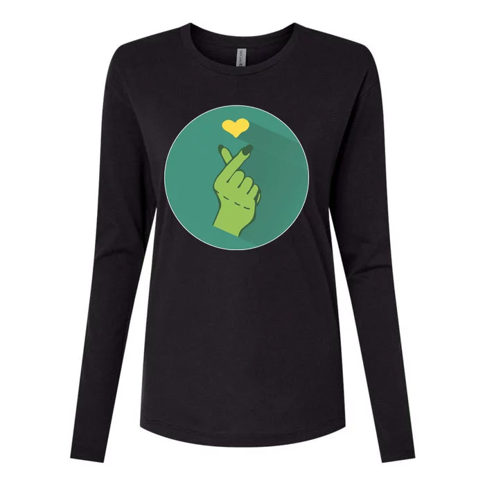 Korean Heart Zombie Womens Cotton Relaxed Long Sleeve T-Shirt