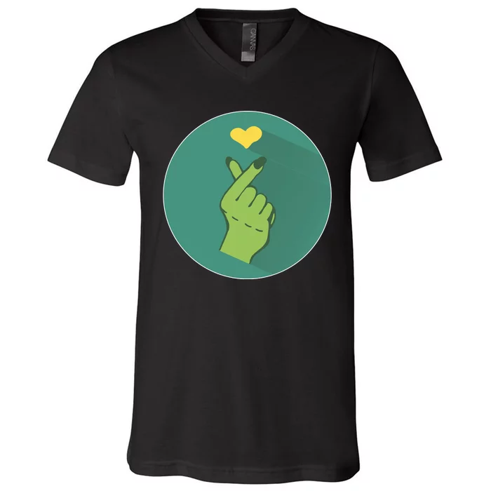 Korean Heart Zombie V-Neck T-Shirt