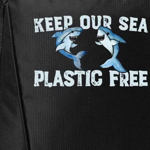 Keep Our Sea Plastic Free Cute Shark Art Funny Gift City Backpack