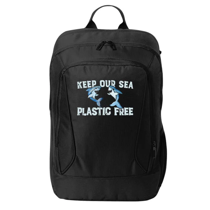 Keep Our Sea Plastic Free Cute Shark Art Funny Gift City Backpack