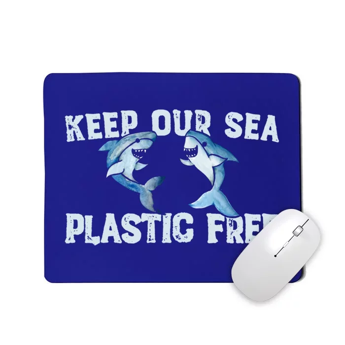 Keep Our Sea Plastic Free Cute Shark Art Funny Gift Mousepad