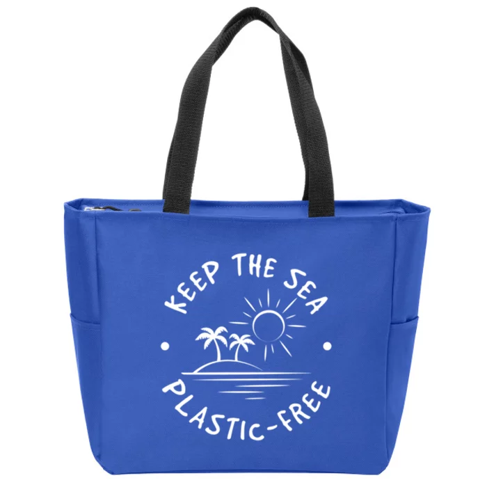 Keep Our Sea Plastic Free Ecogiftfriendly Ocean Fan Gift Zip Tote Bag