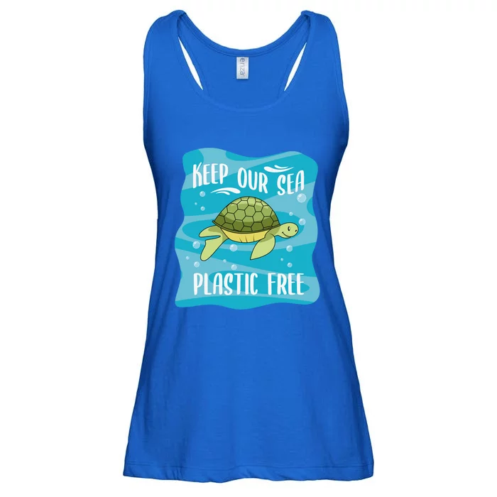 Keep Our Sea Plastic Free Ocean Sea Turtle Great Gift Ladies Essential Flowy Tank