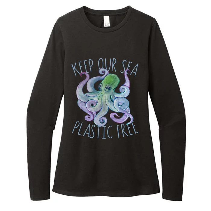 Keep Our Sea Plastic Free Octopus Cool Gift Womens CVC Long Sleeve Shirt