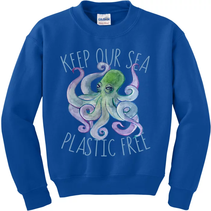 Keep Our Sea Plastic Free Octopus Cool Gift Kids Sweatshirt