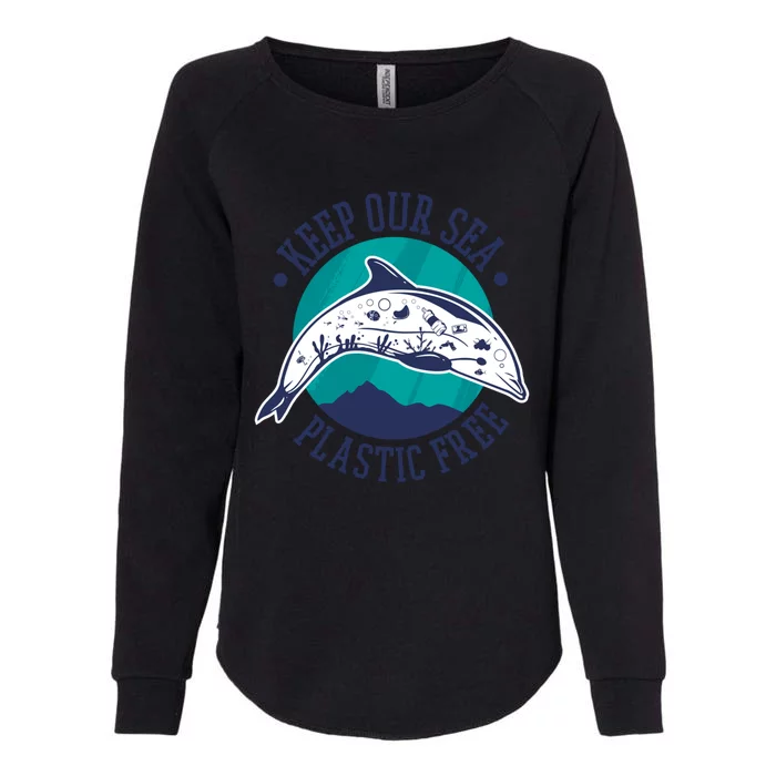 Keep Our Sea Plastic Free Gift Womens California Wash Sweatshirt