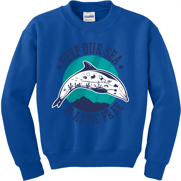 Keep Our Sea Plastic Free Gift Kids Sweatshirt