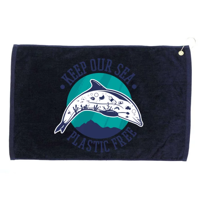 Keep Our Sea Plastic Free Gift Grommeted Golf Towel