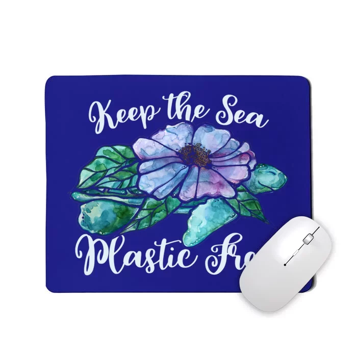 Keep Our Sea Plastic Free Watercolor Sea Turtle Gift Mousepad