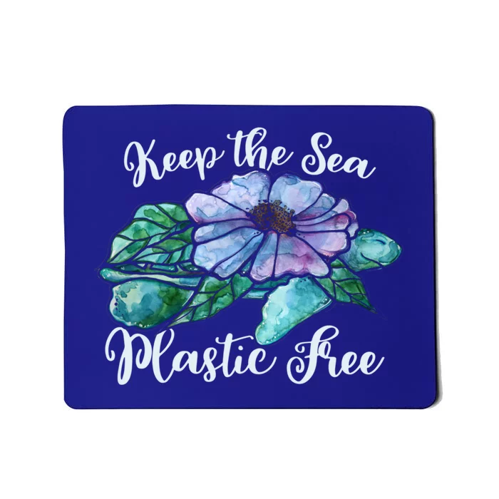 Keep Our Sea Plastic Free Watercolor Sea Turtle Gift Mousepad