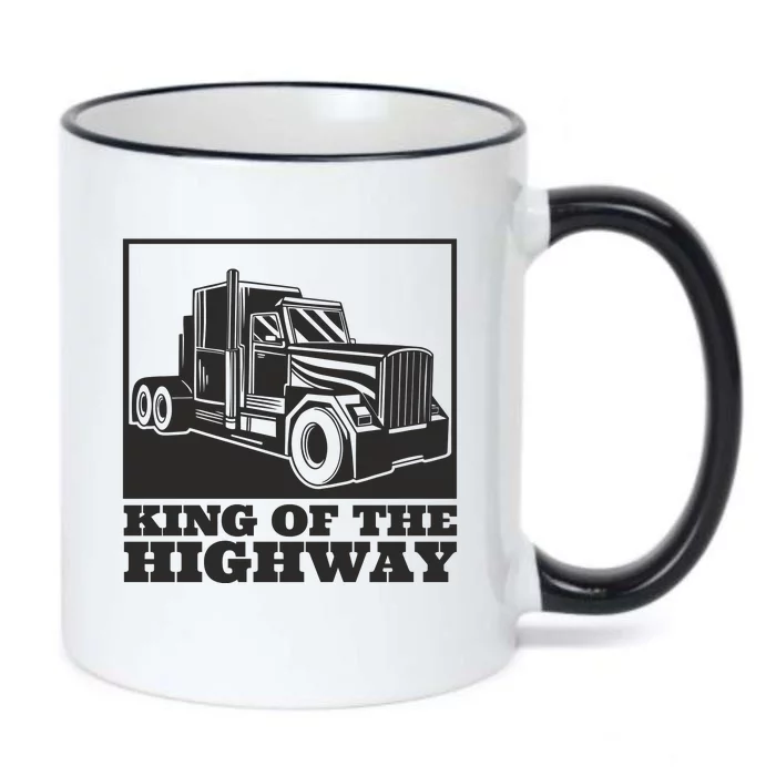 King Of The Highway Trucker Black Color Changing Mug