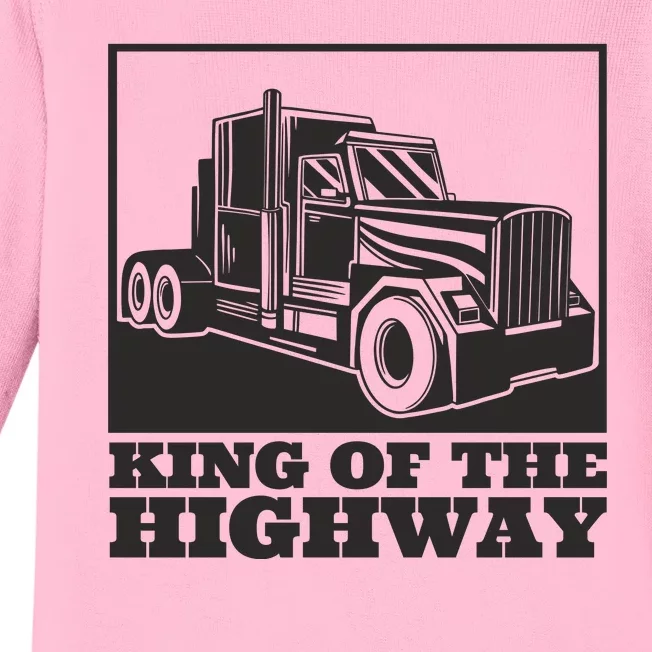 King Of The Highway Trucker Baby Long Sleeve Bodysuit