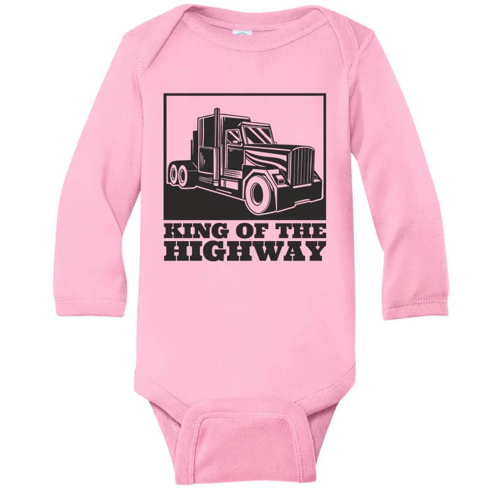 King Of The Highway Trucker Baby Long Sleeve Bodysuit