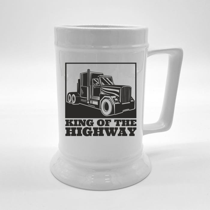 King Of The Highway Trucker Front & Back Beer Stein