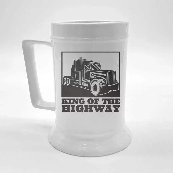 King Of The Highway Trucker Front & Back Beer Stein