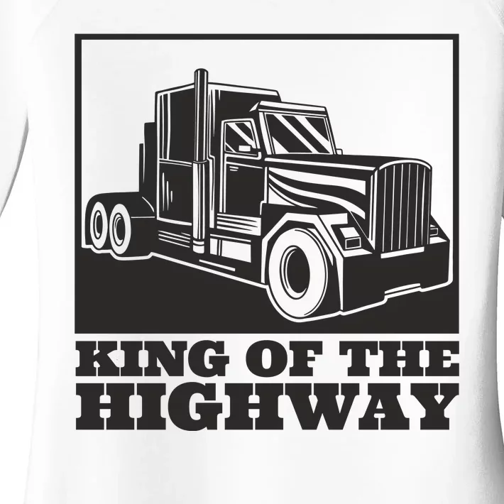 King Of The Highway Trucker Women's Perfect Tri Tunic Long Sleeve Shirt