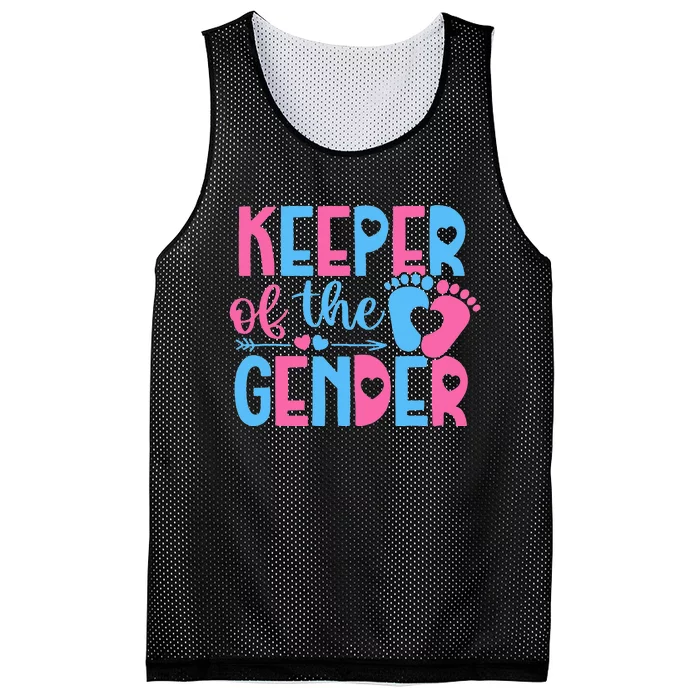 Keeper Of The Gender Gender Reveal Party Baby Shower Mesh Reversible Basketball Jersey Tank